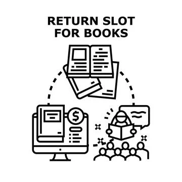 Book returning process and online library concept イラスト素材