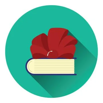 Book with ribbon bow icon Stock Illustration