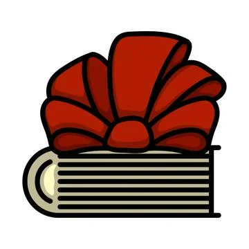 Book With Ribbon Bow Icon Stock Illustration