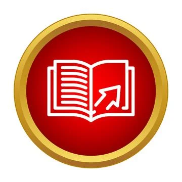 Book with rising arrow symbolizing learning and growth Stock Illustration