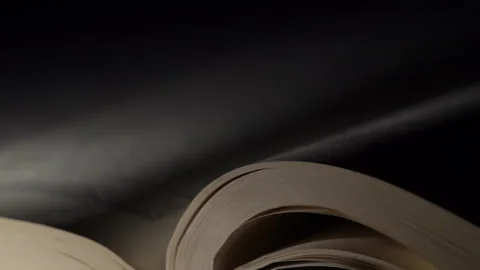 Book rotating in the dim light Stock Footage 317217580