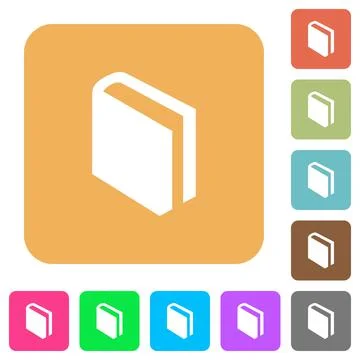Book rounded square flat icons 스톡 일러스트
