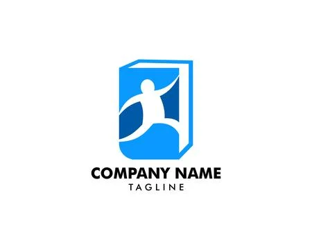 Book Running Logo Template Design Vector Stock Illustration