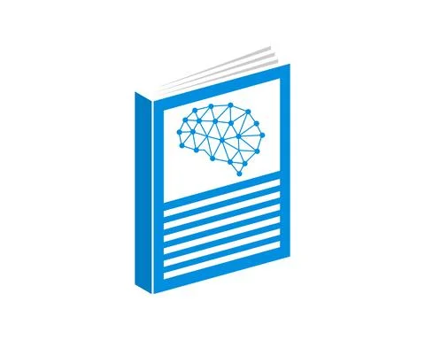 Book with science brain inside Stock Illustration