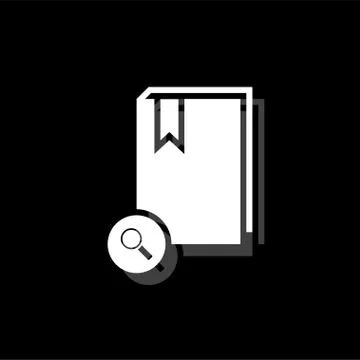 Book search icon flat Stock Illustration