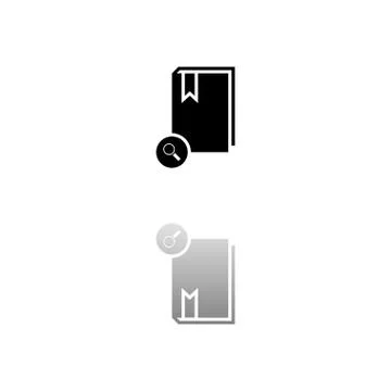 Book search icon flat Stock Illustration