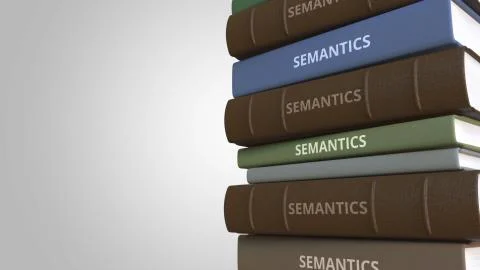Book with SEMANTICS title, 3D rendering Illustrazione stock