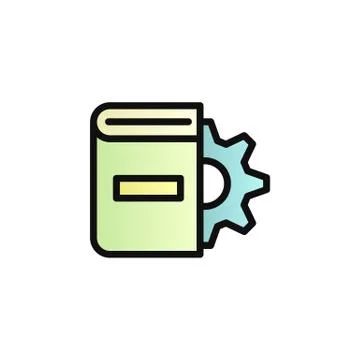 Book, settings color gradient vector icon Stock Illustration