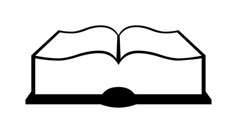 Book shape sign icon animated black color in white background Stock Footage 264643812