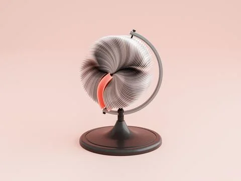 Book shaped table globe against beige background Stock Photos