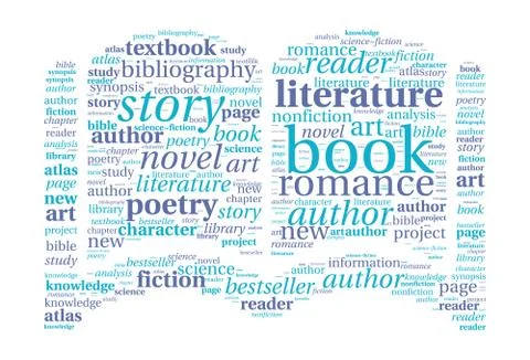Book shaped word cloud Stock Illustration