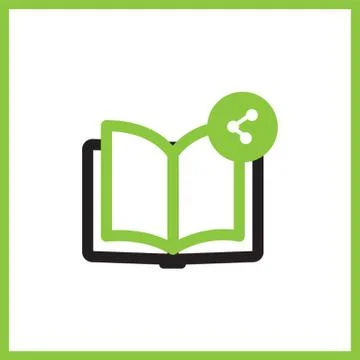 Book With Share Icon Ilustração Stock