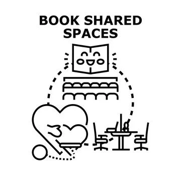 Book shared spaces concept illustration vector Stock Illustration