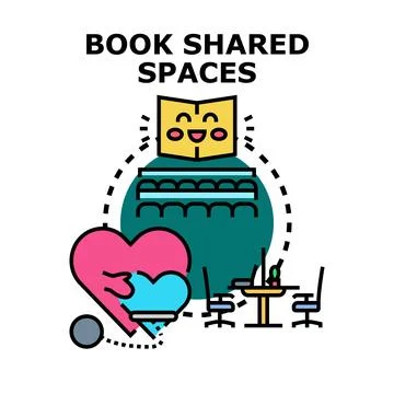 Book shared spaces concept illustration vector Stock Illustration