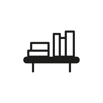 Book Shelf icon vector basic design simple and modern Illustrazione stock