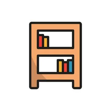 Book Shelf icon vector basic design simple and modern Illustrazione stock