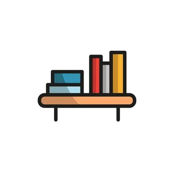 Book Shelf icon vector basic design simple and modern Illustrazione stock