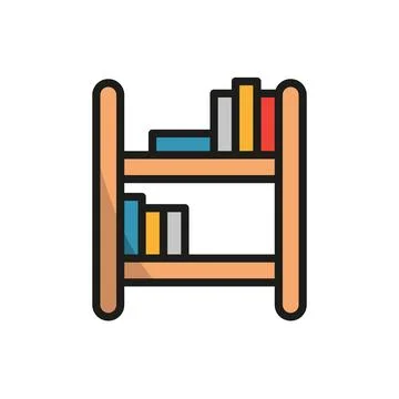 Book Shelf icon vector basic design simple and modern Stock Illustration