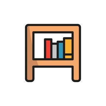 Book Shelf icon vector basic design simple and modern Stock Illustration