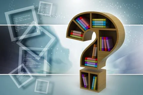 Book shelf in the model of question mark Stock Illustration