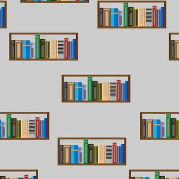 Book shelf seamless pattern Stock Illustration