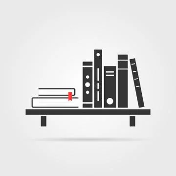Book shelf with shadow Stock Illustration