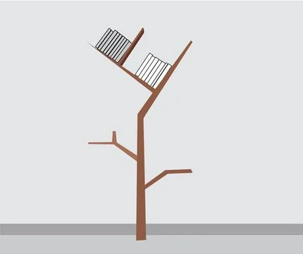 Book shelf Vector illustration. Stock Illustration