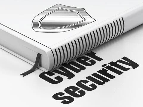 Book Shield, Cyber Security on white background 库存插图