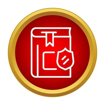 Book with shield icon representing data security and knowledge protection Illustrazione stock