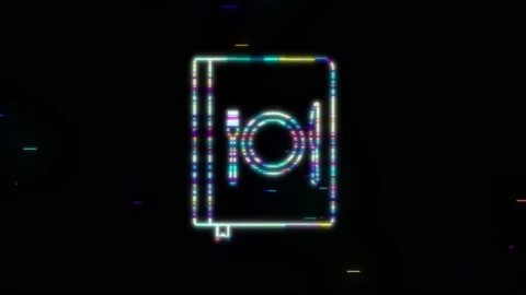 Book with shining bulb flying out. Idea logo. Power of knowledge sign. Motion Stock Footage 169295807
