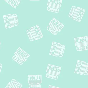 Book shop building line vector seamless pattern Stock Illustration