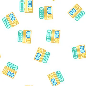 Book shop building vector seamless pattern Illustrazione stock