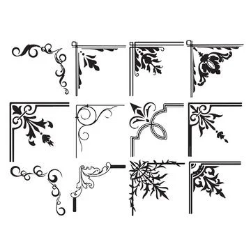 Book Side Corner Border Pattern Vector Illustrations Border Stock Illustration