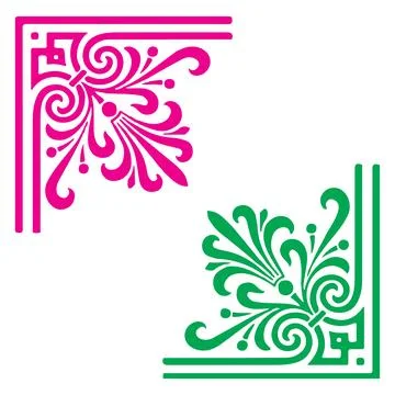 Book Side Corner Border Pattern Vector Illustrations Border Design 스톡 일러스트