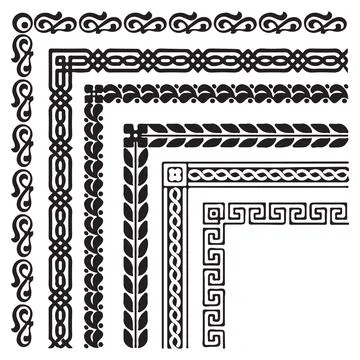 Book Side Round Corner Border Pattern Vector Illustrations Border Design Illustrazione stock