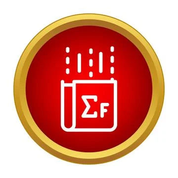 Book with sigma f math formula icon 스톡 일러스트