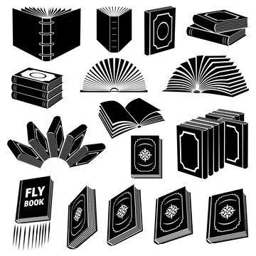 Book simple icon set Stock Illustration