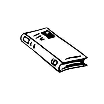 Book. Simple outline drawing of closed book, doodle. Vector hand drawn illust Illustrazione stock
