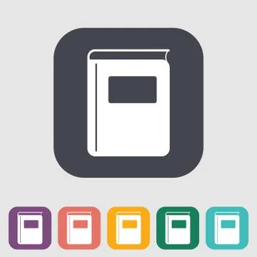 Book. Single flat icon. Stock Illustration