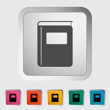 Book. Single flat icon. Stock Illustration