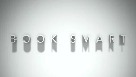 Book smart 3D title animation with shadows on a white background Stock Footage 297666896