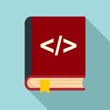 Book software testing icon, flat style 스톡 일러스트