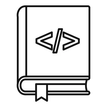 Book software testing icon, outline style Stock Illustration