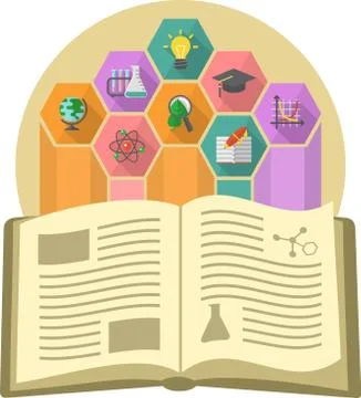 Book as a source of knowledge Illustrazione stock