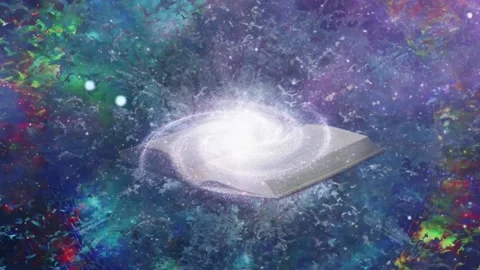 The book in space Video stock 171377333