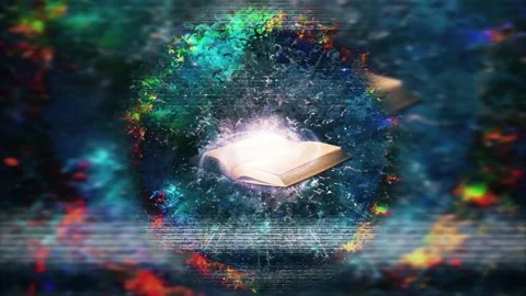 The book in space Stock Footage 236314970