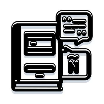 Book with speech bubbles symbolizing language translation and learning Stock Illustration