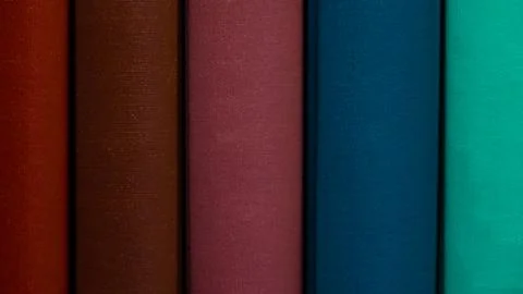 Book Spines on a Shelf 写真素材