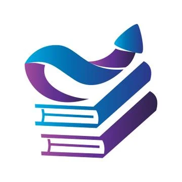 Book Stack Arrow Direction Vector color Isolated Stock Illustration