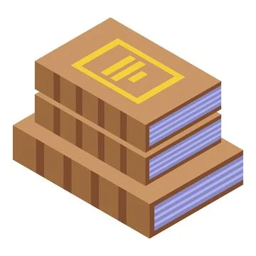 Book stack auction icon isometric vector. Smart internet Stock Illustration